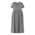 thumbnail image 4 of Terra & Sky Women's Plus Size Cotton Gathered Waist T-Shirt Dress, Sizes 0X-5X, 4 of 4