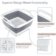 thumbnail image 4 of 2 in 1 Collapsible Dish Basin with Drain Plug, Space Saving Outdoor Multiuse Foldable Sink Tub Dishpan Drain Kitchen Storage Tray for Camping Wash Cleaning Tool, RV Colander Versatile Strainer, 4 of 8