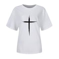 thumbnail image 4 of Fiudx Ofertas Flash Del Día Solo En Línea Camiseta Informal de Manga Corta con Cuello Redondo Estampada para Mujer, 4 of 4