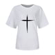 thumbnail image 4 of Camiseta Casual de Manga Corta de Cuello Redondo Impresa para las Mujeres, 95% Poliéster 5% Spandex Vintage Top Ligero para Diario, Fiesta Y Primavera Verano, 4 of 4