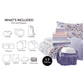 thumbnail image 6 of 17pc College Dorm Essentials Bundle, Queen, Reversible Bed in a Bag Comforter Set, Purple Floral, 6 of 18