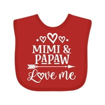 Inktastic Mimi and Papaw Grandchild Boys or Girls Baby Bib