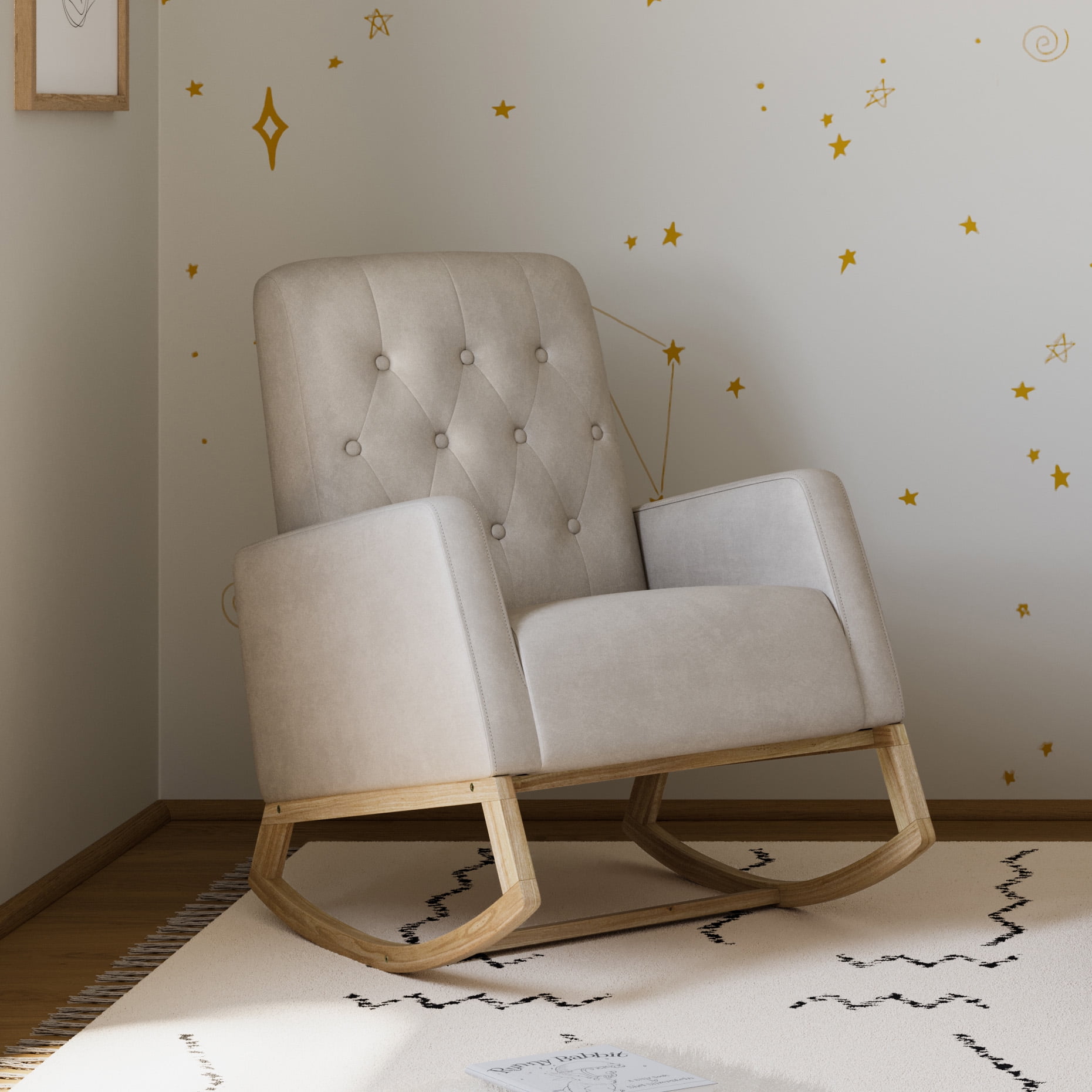 Storkcraft Northern Lights Infant Rocking Chair, Natural/Ivory White Polyester