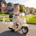 thumbnail image 2 of LAZY BUDDY Licensed Vespa Ride on Scooter, 6V Electric Motorcycle for Kids with Training Wheels, LED Headlight, Ride on Toy Gift for 3+, 2 of 10