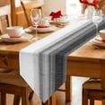 thumbnail image 2 of Black White Ombre Table Runner Linen Burlap Table Runner 60 Inches Long Vintage Minimalism Abstract Stripes Dresser Scarves for Kitchen Island Coffee Dining Party Wedding Holiday Decor 13"x60", 2 of 8