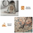 thumbnail image 5 of Orange Blue Kitchen Runner Rug 2'x4',Boho Geometric Middle Century Abstract Western Washable Rug with Tassels,Non Slip Woven Cotton Bathroom Rugs Hallway Carpet for Foyer Bedroom Entry Back Door, 5 of 9