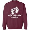 thumbnail image 2 of OXI Crewneck Sweatshirt - Hide And Seek Champion, Basic Casual Sweatshirts for Men's and Women Fleece Sweatshirt Long Sleeve - Maroon X-Large, 2 of 2