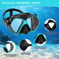 thumbnail image 3 of Juego de máscaras de snorkel Jwintee Dry de Snorkeling Gear para adultos con bolsa, 3 of 7