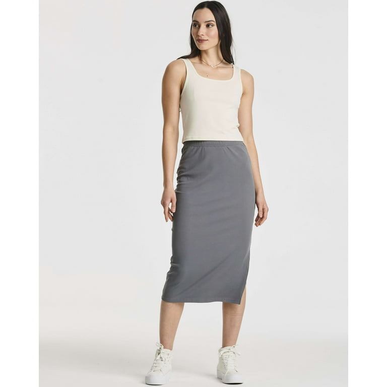 3 Pack: Women's Midi Ribbed Knit Skirt With Side Slit 3 Pack: Women's Midi Ribbed Knit Skirt With Side Slit