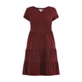 thumbnail image 4 of Time and Tru Women's and Women's Plus Tiered Cotton Mini Dress, Sizes XS-4X, 4 of 5