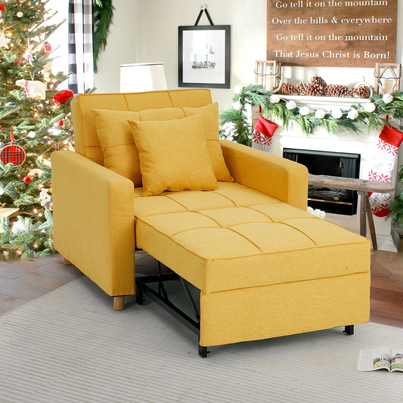 AECOJOY 3in1Convertible Chair Bed Sleeper & Futon Sofa Bed Chair with