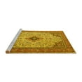 thumbnail image 2 of Ahgly Company Machine Washable Indoor Square Persian Yellow Traditional Area Rugs, 7' Square, 2 of 4