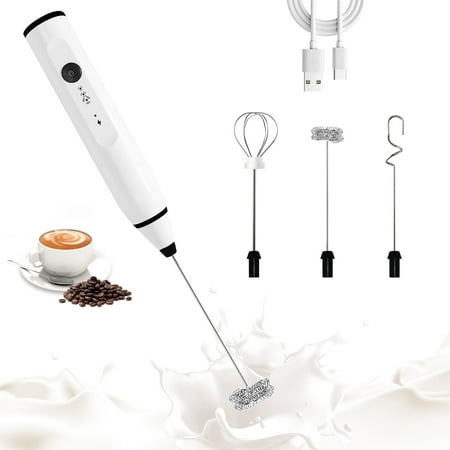 AGCAN Rechargeable Handheld Milk Frother with 3 Speeds, Electric Foam Maker, Perfect for Milk frothing, Cappuccinos, Lattes