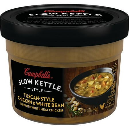 Campbell's Slow Kettle Style Tuscan-Style Chicken & White Bean Soup with White Meat Chicken, 15.5 oz.