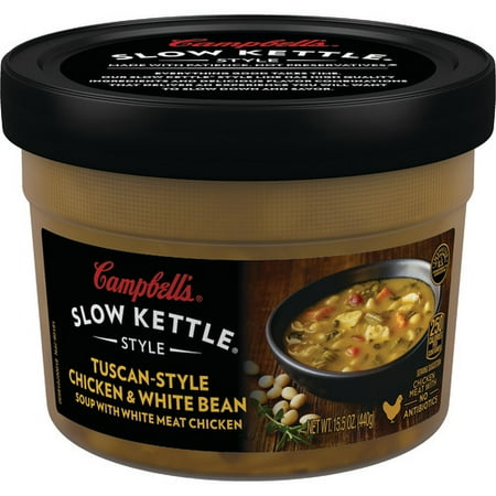 (3 Pack) Campbell'sÂ Slow Kettle Style Tuscan-Style Chicken & White Bean Soup with White Meat Chicken, 15.5 oz. (Best Frozen Pea Soup)