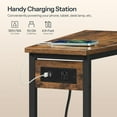 thumbnail image 3 of Wedge End Table with Charging Station, Recliner Wedge Side Table with Open Storage Shelves, Industrial Triangle Accent Table for Small Spaces, Corner, Living Room, Rustic Brown BF64UBZ01G1, 3 of 8