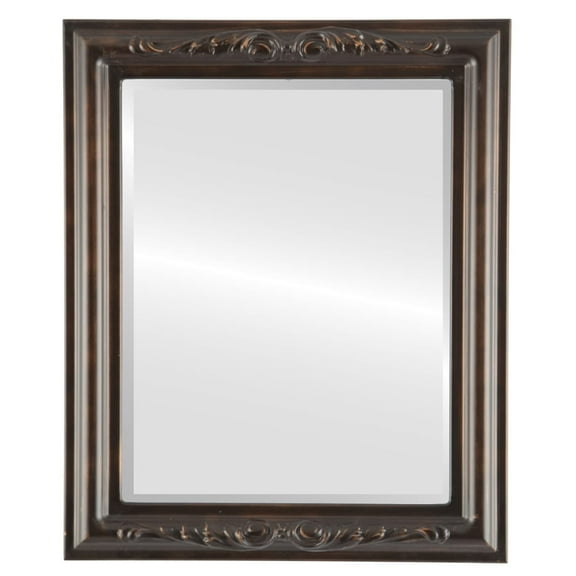 OVALCREST by The OVALCREST Mirror Store Florence Framed Rectangle Mirror in Rubbed Bronze - Antique Bronze 23x27 Copper