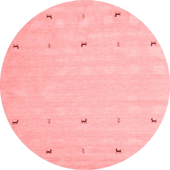 Ahgly Company Indoor Round Solid Red Modern Area Rugs, 4' Round