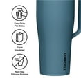 thumbnail image 2 of Corkcicle 30 oz Cold Cup XL, Triple Insulated, Stainless Steel, Water Bottle Tumbler with Handle and Straw, Storm, 2 of 5