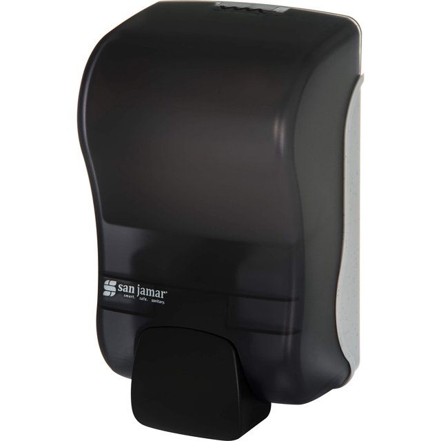 San Jamar Rely Dispensador De Jabón Manual De Plástico Dispensador De Desinfectante De Manos Con Compatibilidad Universal Para El Hogar Baño Cocina Restaurantes 900 Ml Negro Perla