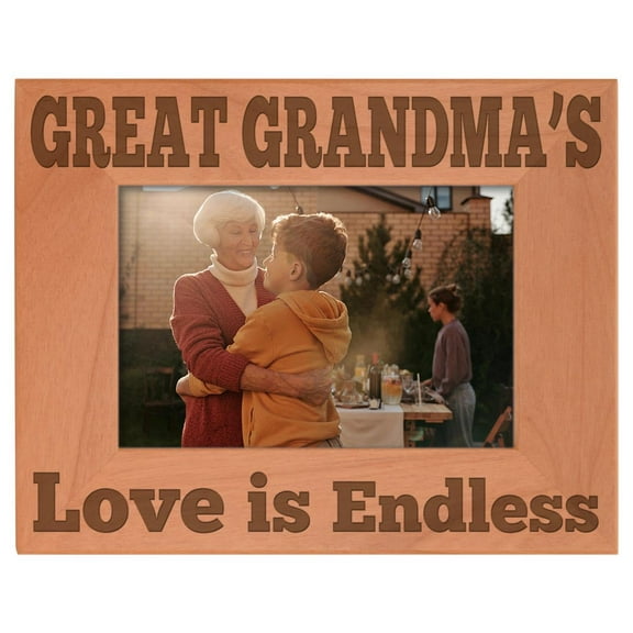 ThisWear Mother's Day Gift Great Grandma's Love Natural Wood Engraved 4x6 Landscape Picture Frame Wood