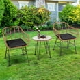 thumbnail image 2 of Patiojoy 3PCS Patio Rattan Furniture Set with Round Tempered Glass Top Table & 2 Rattan Armchairs Black Cushions, 2 of 10