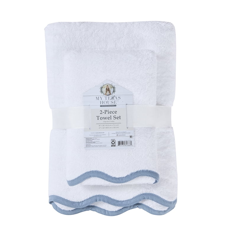My Texas House Whitney Cotton Hand and Bath Towel Set, Blue