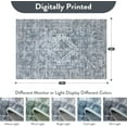 thumbnail image 5 of Lahome Washable Rug 6'x9' Farmhouse Indoor Entryway Rug Tribal Low-Pile Small Rug for Front Door, Print Distressed Room Carpet Non-Slip Throw Rug for Kitchen Bathroom Sink Entry,Dark Grey, 5 of 8