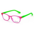 thumbnail image 2 of Fun Neon Color Spherical Frame Readers Reading Glasses - Matte Translucent Anti Blue Blocker Pink Green +0, 2 of 4