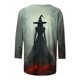 thumbnail image 4 of Ailaofu 3/4 Length Sleeve Women Tops Crew Neck Blouses Dressy Casual Summer T Shirts Loose Fit Business Work Clothes, 4 of 4