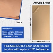 Duco USA-Made Clear Cast Acrylic Sheet 1/4 Inch Thick 24 x 36 - 1 Pack of Transparent Plexiglass Sheet - Lightweight Acrylic Board for Window Replacements, Displays, Signs, and More