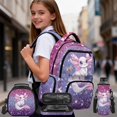thumbnail image 2 of HUIACONG Purple Glitter Axolotl Girls Backpack 4 Piece Set, 17" Cute School Bag with Lunch Bag Pencil Case for Age 7-12, Waterproof Lightweight, 2 of 7