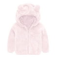 thumbnail image 2 of SHTXOZHI Baby Boys Girls Fuzzy Sherpa Coats Toddler Zip Up Fleece Hooded Jackets Winter Outerwear, 2 of 4