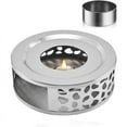 thumbnail image 1 of Teapot Warmer, Brushed Stainless Steel Tea Warmer with Tealight Holder, Silver, 1 of 4