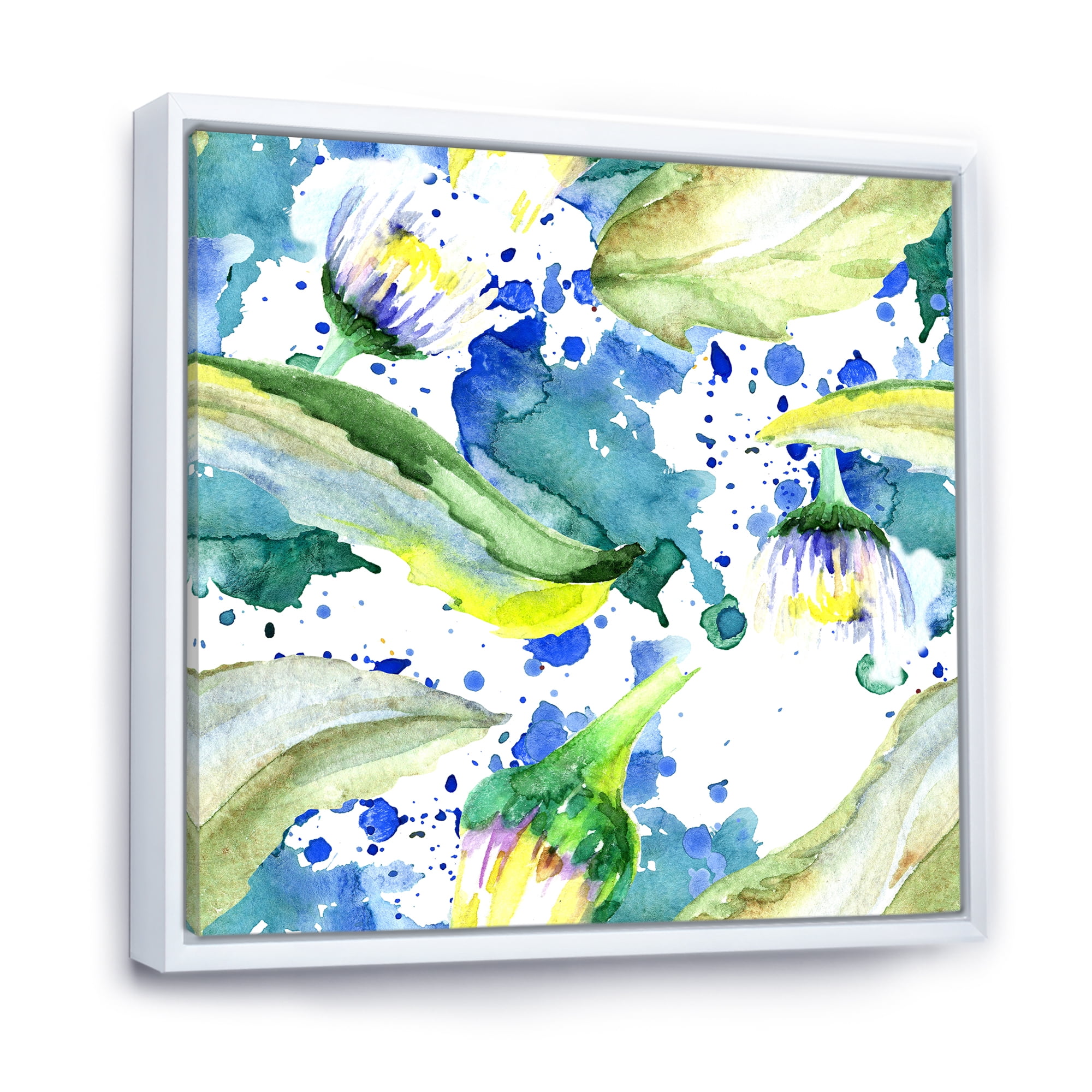 Designart 'Aquarelle Impression of Daisy Flowers I' Traditional Framed Canvas Wall Art Print