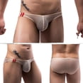 thumbnail image 3 of Calzoncillos de cintura baja sexys de moda de malla roja transpirable de verano para hombre, 3 of 5