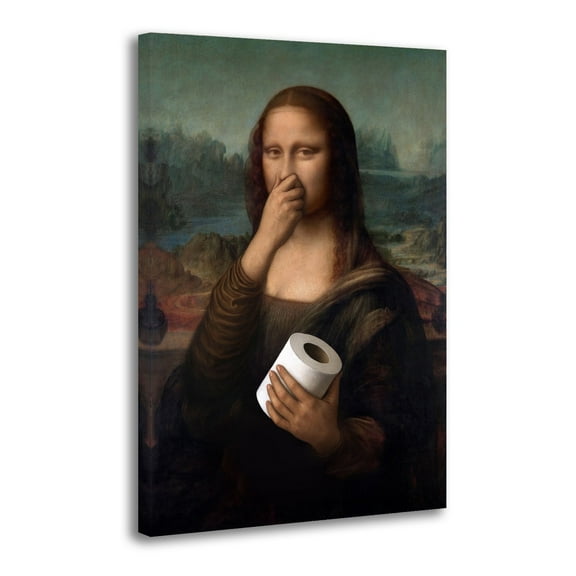 Funny Mona Lisa Bathroom Posters Wall Art Painting Canvas Gift Living Room Prints Bedroom Decor Poster Artworks 24x36inch(60x90cm)