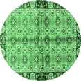 thumbnail image 1 of Ahgly Company Indoor Round Abstract Emerald Green Modern Area Rugs, 3' Round, 1 of 4