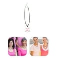 thumbnail image 2 of KDSJSXW Womens Necklaces Caring for Breast Cancer Pink Ribbon Black Leather Cord Necklace Pendant Sterling Silver Necklace Layered Necklaces for Women Necklaces(A,One Size), 2 of 5