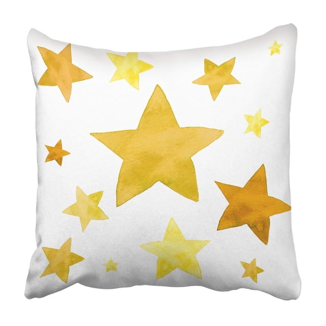 ABPHQTO Acuarela estrellas amarillas y naranjas Funda de almohada Throw Pillow Cover Funda 45x45 cm