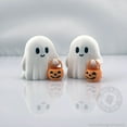 thumbnail image 4 of Tiny Trick-or-Treat Ghost Figurine – Cute Halloween Mini Décor with Pumpkin Bucket, 3D Printed Collectible, 4 of 4