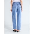thumbnail image 4 of Free Assembly Women's and Women's Plus Side Panel Barrel Jeans, 30" Inseam, Sizes 0-28W, 4 of 6