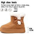 thumbnail image 5 of Knivor Side Bow Platform Ankle Snow Boots for Women Suede Faux Fur Cuff Short Winter Booties Slip On Non Slip Thick Sole Indoor Outdoor Warm Cold Weather Shoes, 5 of 9