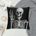 thumbnail image 2 of COMIO  Skull Human Skeleton Throw Pillow Cover Human Skeleton Posing Decorative Pillow Case Cushion Cover Home Sofa Decor Pillow Cover, 2 of 5