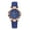 Blue, variant on Womens Watch Bracelet Set Rose Gold Star Bracelets for Women Casual Leather Diamond Dial Quartz Wrist Watches