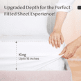 thumbnail image 4 of King Fitted Sheet Only, 100% Long Staple Cotton Fitted Sheet King Size with 800 Thread Count Sateen Weave, Deep Pocket King Fitted Sheet, Ultra Soft, Smooth & Lustrous Fitted Sheets White(1 Piece), 4 of 7