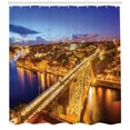 thumbnail image 3 of Ambesonne City Shower Curtain, Porto Dom Luis Bridge, 69"Wx70"L, Apricot Violet Blue, 3 of 3
