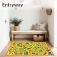 thumbnail image 3 of ODIKA 6'x9' Machine Washable Non-Slip Area Rug, Interactive Regions Alphabet Roadway Exploration Guide High Traffic Rug with Pad, Yellow, 696899, 3 of 8