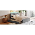 thumbnail image 2 of Gray Teddy Fleece Queen Size Upholstered Platform Bed - Lasting & Romantic, 2 of 20