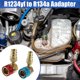 thumbnail image 2 of Juego de adaptador de Acoplador rápido de 90 grados R1234Y para aire acondicionado de coche azul rojo dorado, 2 of 7